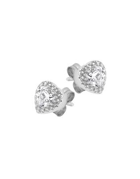 Lykka Hearts halo korvakorut hopeaa