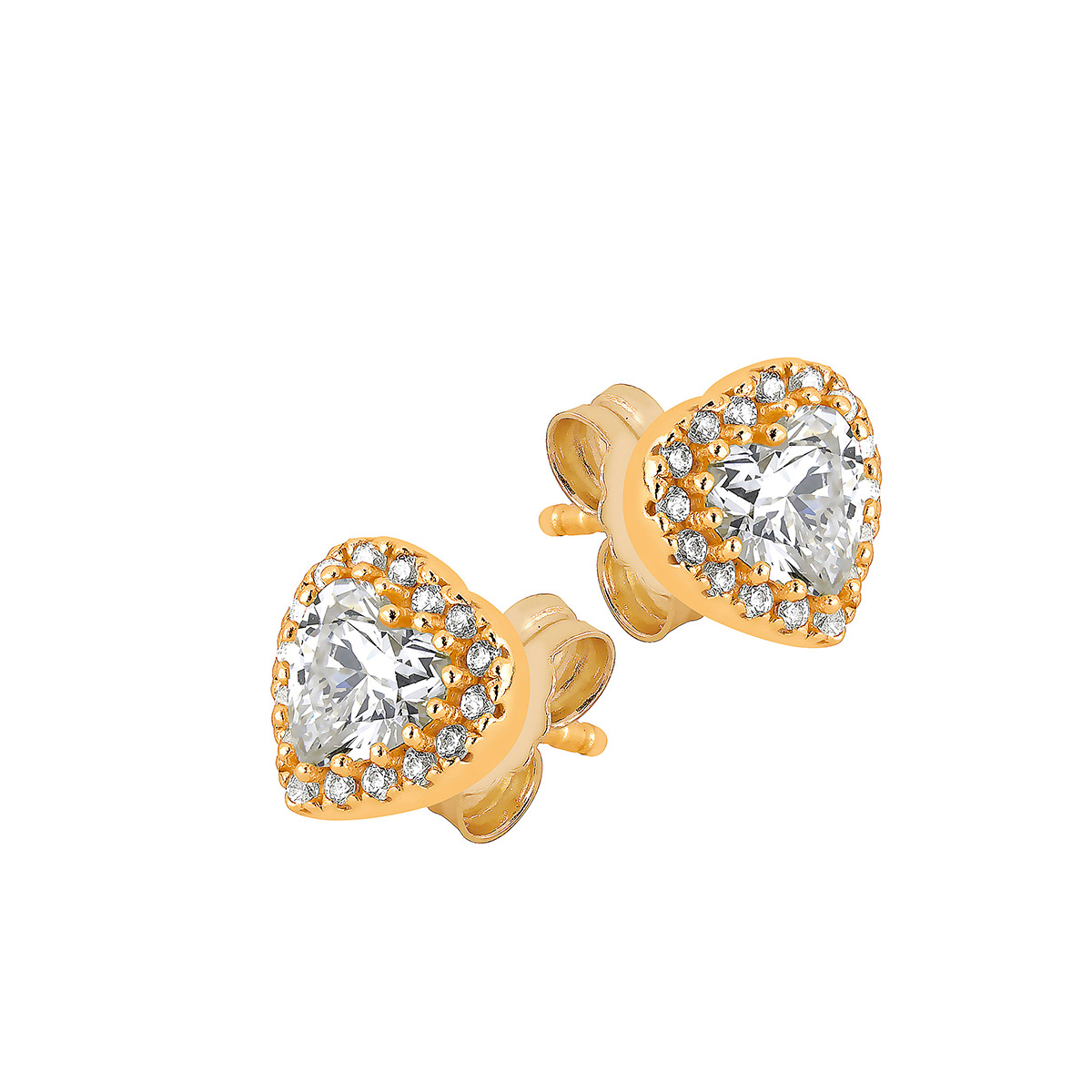 Lykka Hearts halo korvakorut kullattua hopeaa