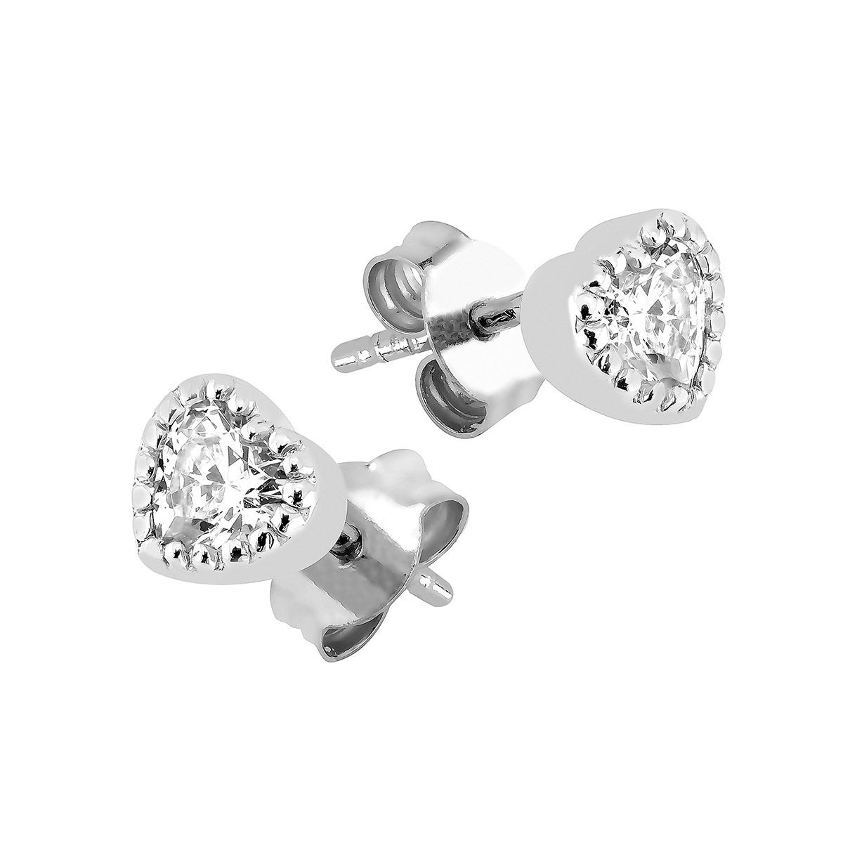 Lykka Hearts sydänkorvakorut hopea 4mm