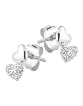 Lykka Hearts hopeakorvakorut tuplasydän