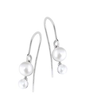 Lykken Pearls helmikorvakorut hopea tupla