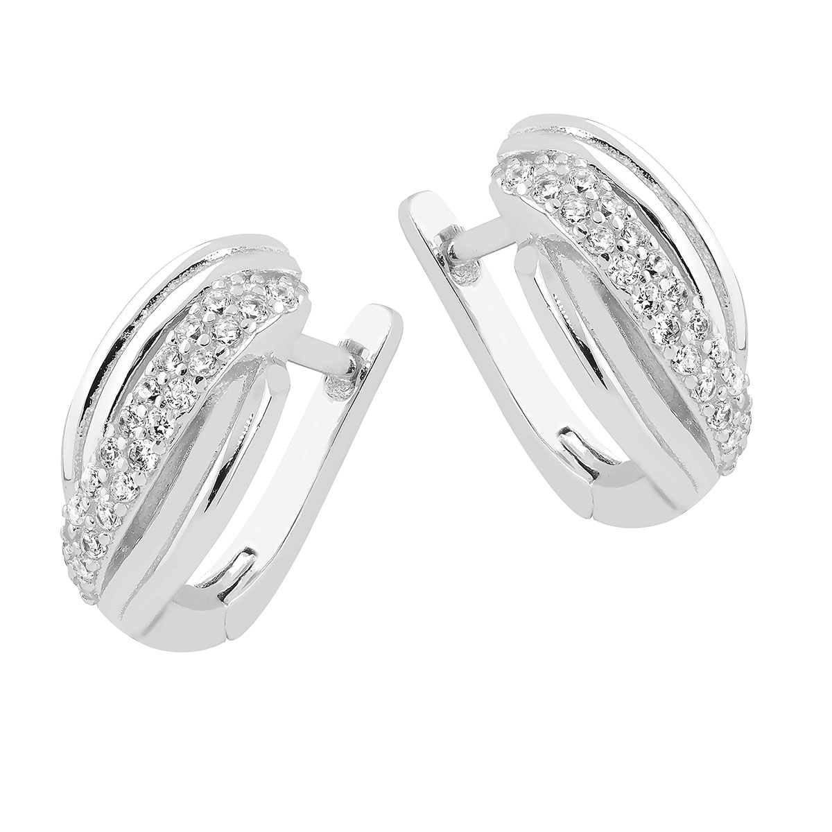 Lykka Casuals hopeakorvakorut 8x16mm