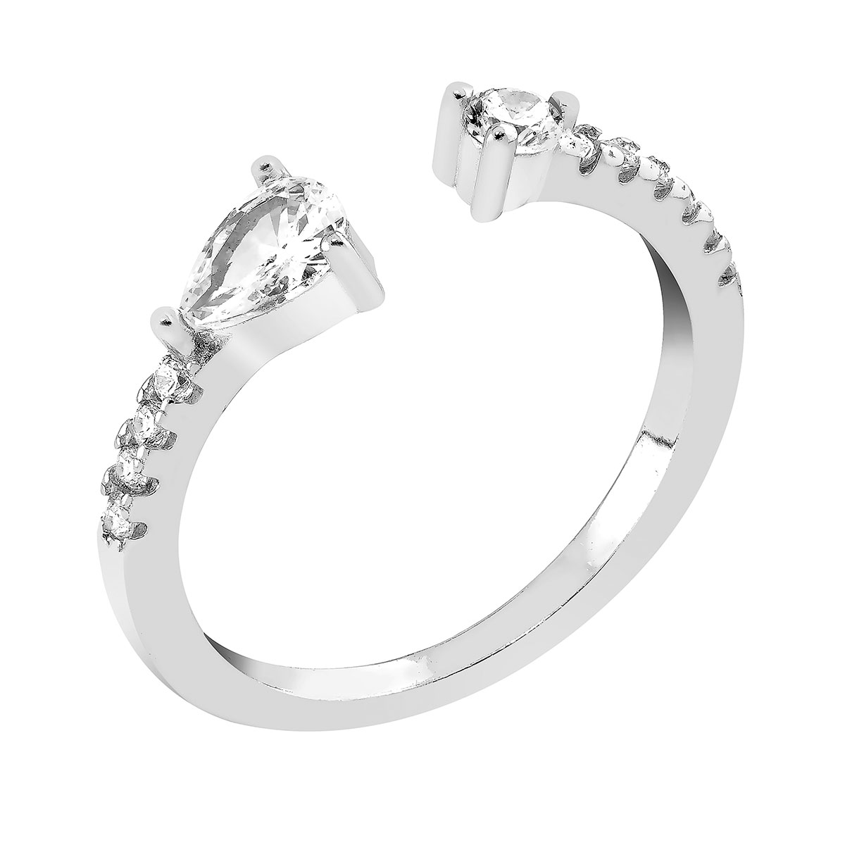 Lykka Casuals hopeasormus avoin 4mm-175