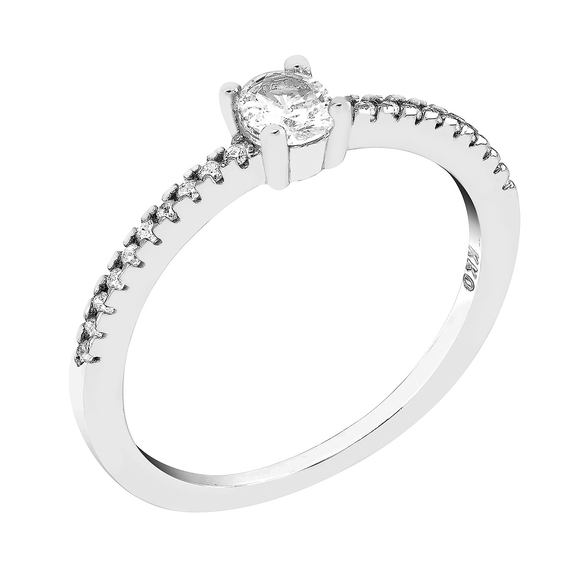 Lykka Casuals hopeasormus zirkonia 4mm-175