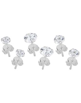 Lykka Casuals korvakorusetti hopeaa kirkas zirkonia 4–6 mm