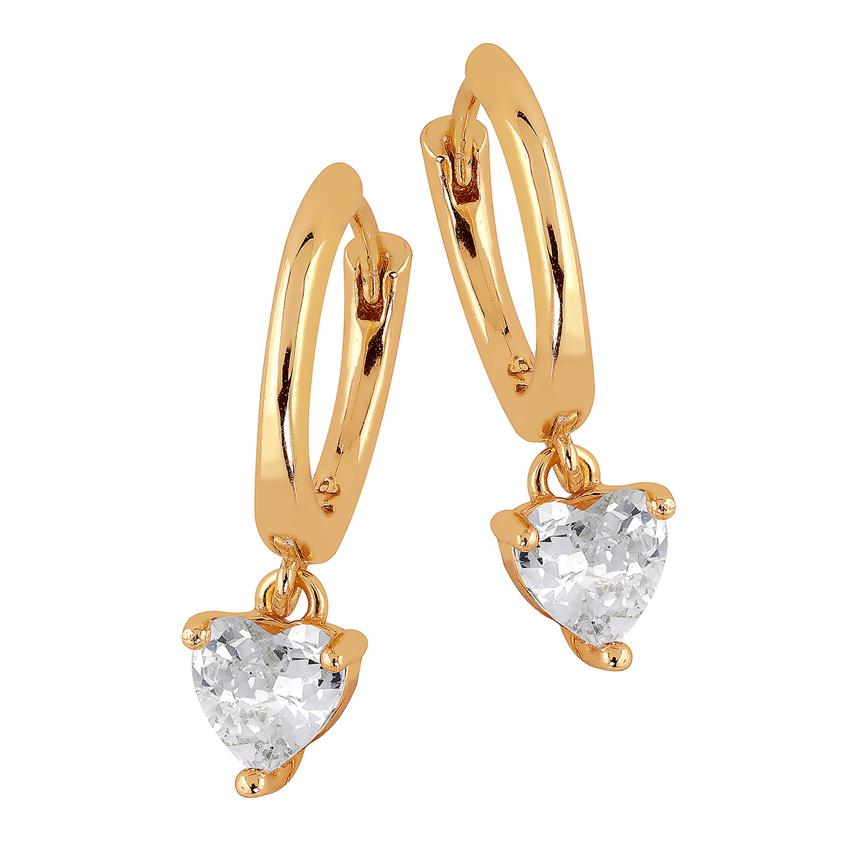 Lykka Casuals kullatut sydänkorvakorut 20 mm