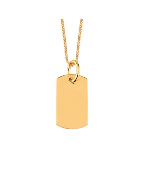 Lykken Casuals kullattu kaiverettava laattakaulakoru 45 cm - dog tag