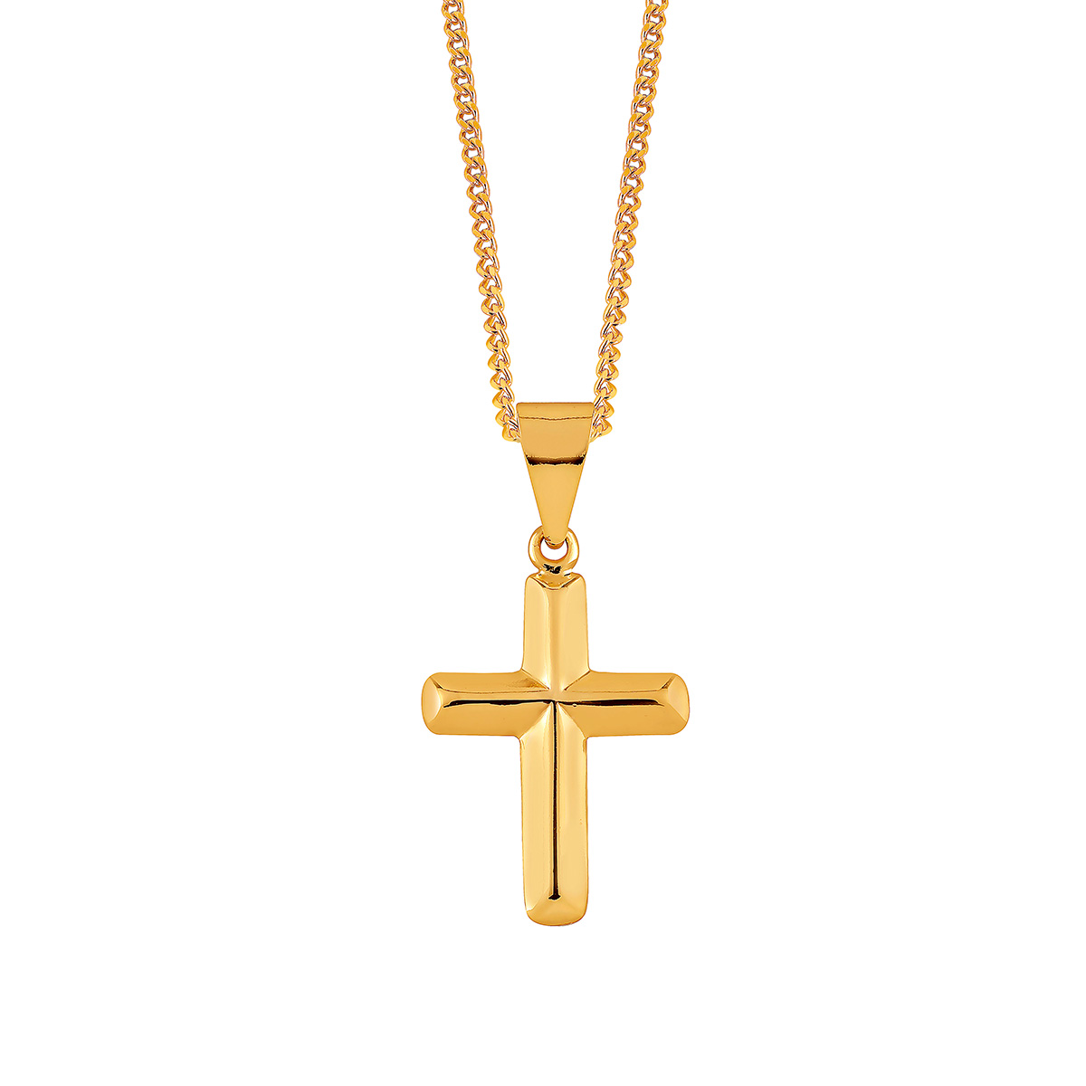 Lykken Crosses kullattu pyöristetty ristikaulakoru 45 cm