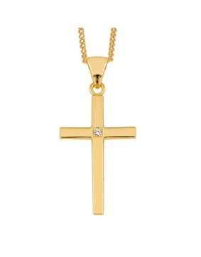 Lykken Crosses kullattu hopeinen iso ristikaulakoru 45 cm