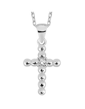Lykken Crosses hopeinen pallasristi kaulakoru 45 cm