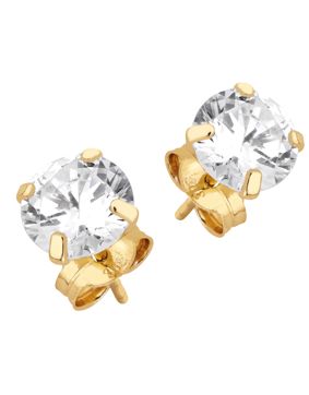 Lykka Casuals kultaiset tappikorvakorut zirkonialla 6 mm