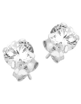 Lykken Casuals valkokultaiset tappikorvakorut zirkonialla 6 mm
