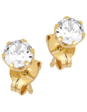 Lykka Casuals kultaiset yksikiviset tappikorvakorut 4 mm