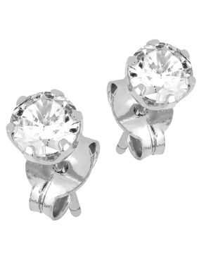 Lykka Casuals valkokultaiset yksikiviset tappikorvakorut 4 mm