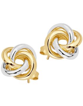 Lykka Symbols kulta- ja valkokultaiset korvakorut solmu