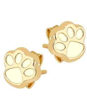 Lykken Symbols kultakorvakorut tassu 4 mm