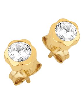 Lykka Symbols kultaiset korvakorut kukka 4 mm