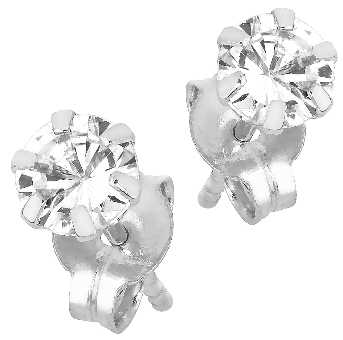 Lykka Casuals valkokultaiset korvakorut 4 mm