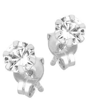 Lykken Casuals valkokultaiset korvakorut 4 mm