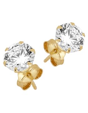 Lykka Casuals kultaiset yksikiviset tappikorvakorut 6 mm