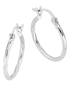 Lykken Casuals hopeiset korvarenkaat 30 x 2 mm