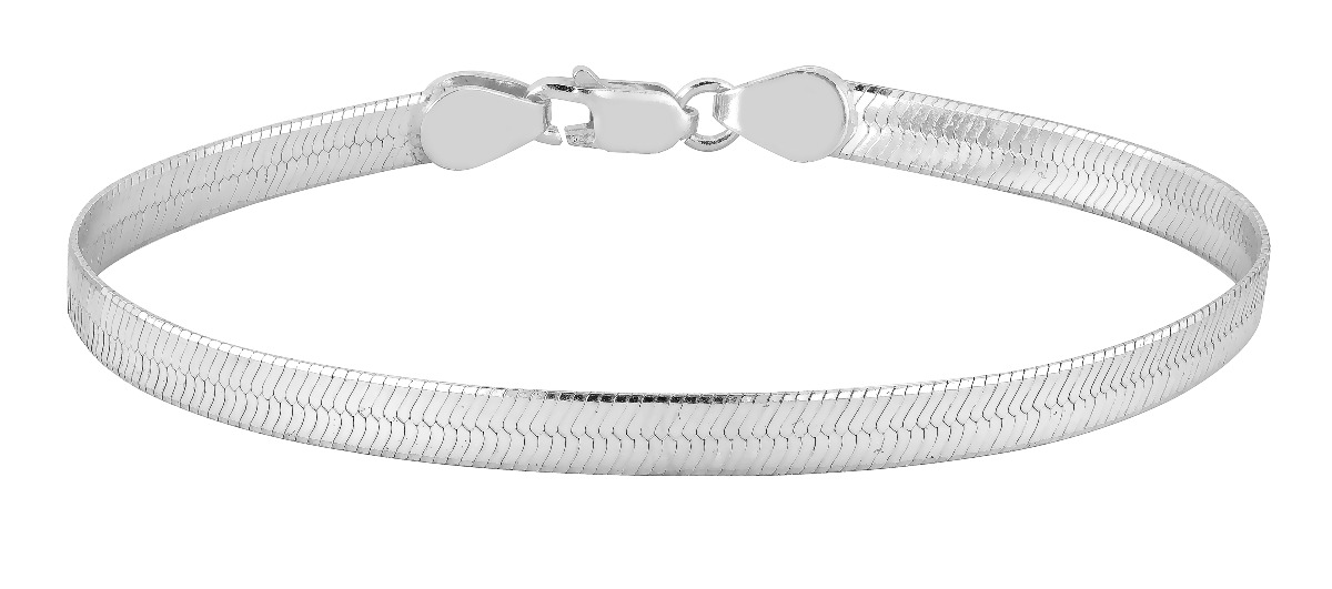 Lykka Basics hopeinen herringbone ranneketju 5,10 mm