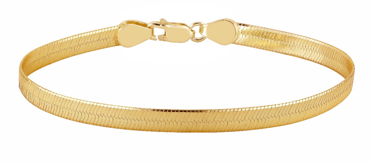 Lykka Basics hopeinen kullattu herringbone ranneketju 5,10 mm