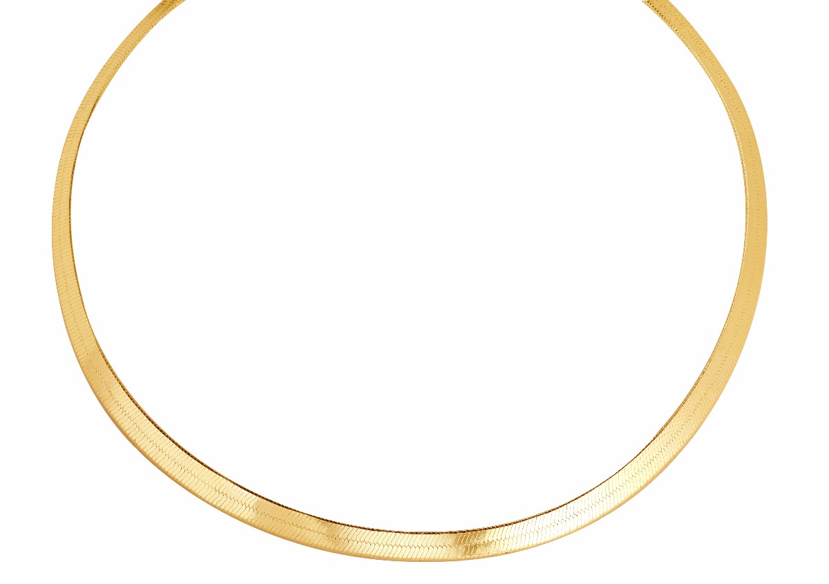 Lykka Basics hopeinen kullattu herringbone kaulaketju 5,10 mm 42