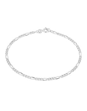 Lykken Basics hopeinen figaro ranneketju 2,8 mm