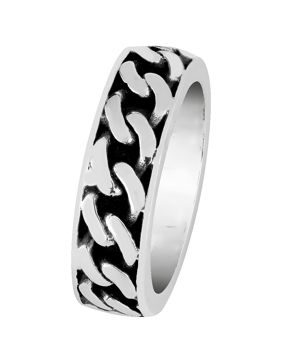 Lykka Casuals miesten panssari hopeasormus