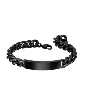 Lykka Strong musta panssarilaattaranneketju 10 mm