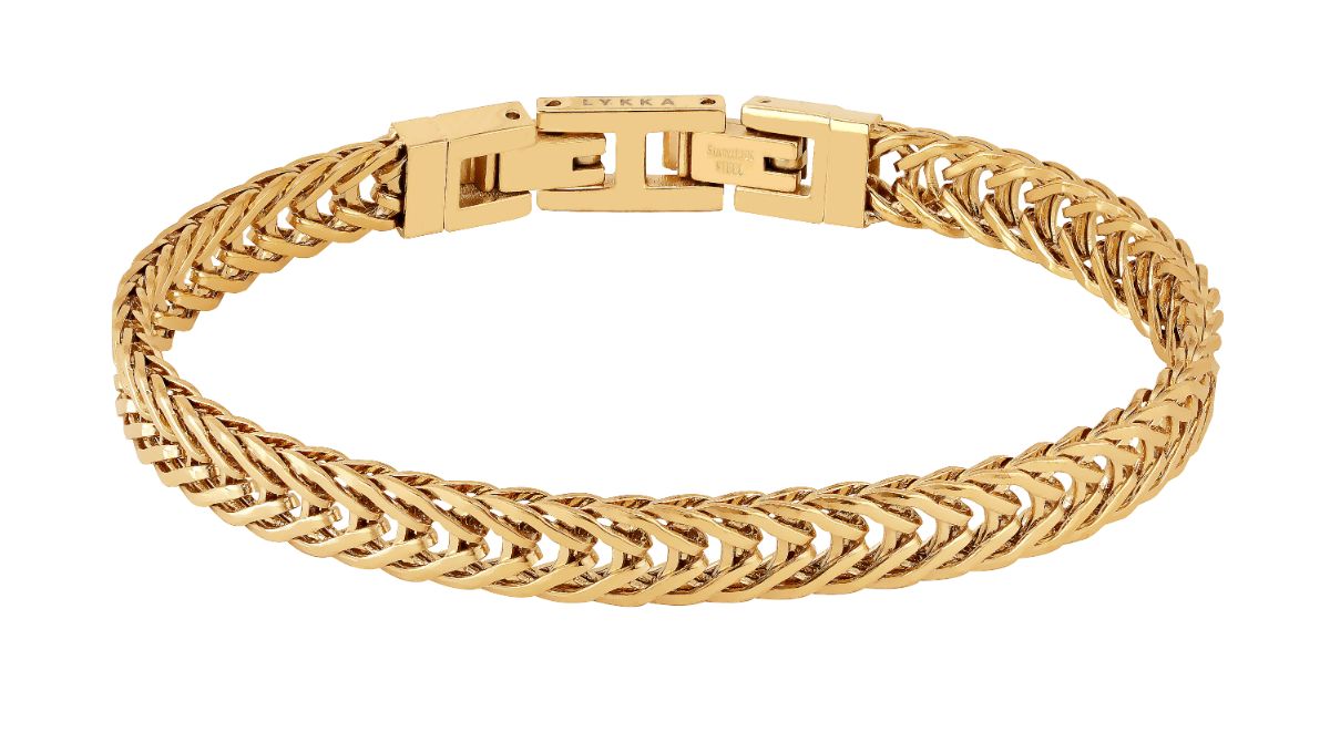 Lykka Strong Franco rannekoru teräs kullanvärinen 20.5 cm