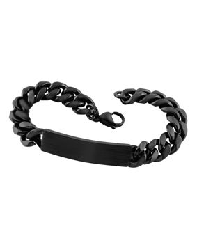 Lykka Strong teräs panssariranneketju 10 mm laatalla mattamusta