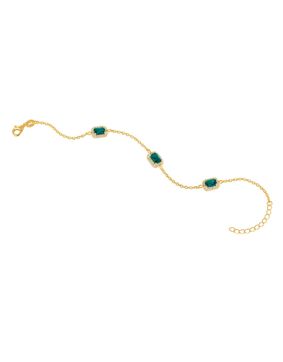 Lykka Casuals baguette kullattu hopearannekoru 17+3cm