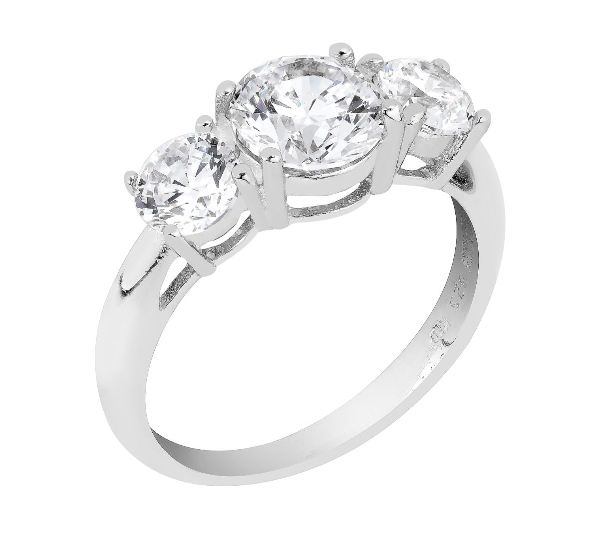 Lykka Casuals trilogy kolmikivinen zirkonia-hopeasormus 