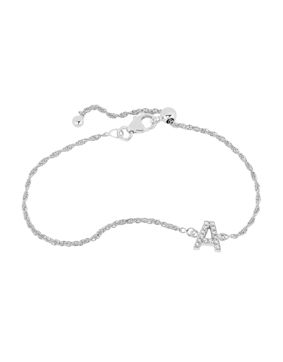 Lykka Symbols kirjainrannekoru hopea