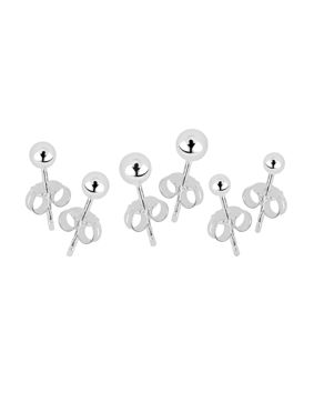 Lykka Casuals 3 paria pyöreä hopeakorvakorusetti