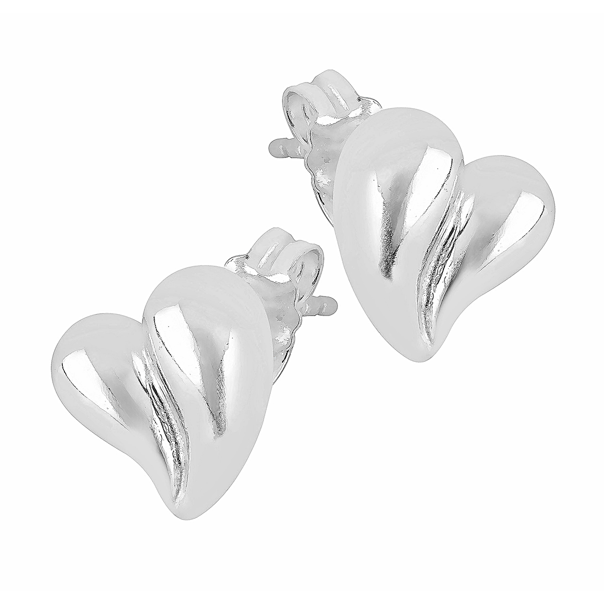 Lykka Hearts korvakorut 10mm hopeaa