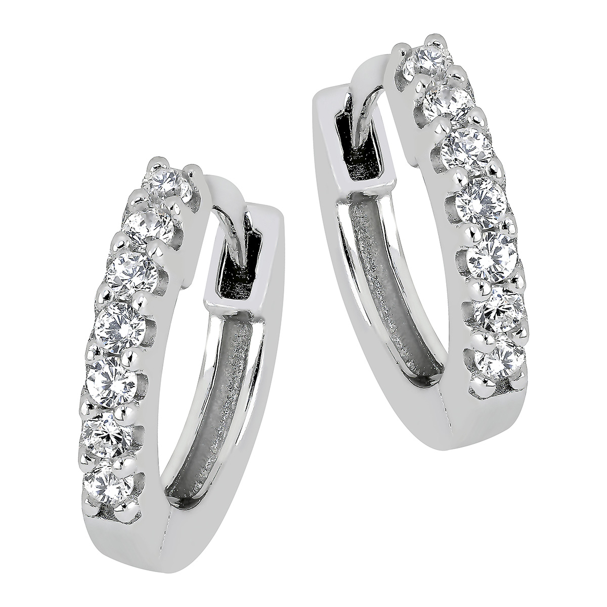 Lykka Casuals zirkonia korvarenkaat hopea 13 mm