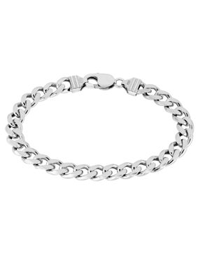 Lykken Basics hopeinen panssariranneketju 8,5 mm