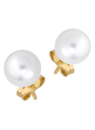 Lykka Pearls kultaiset tappikorvakorut helmi 6,5 mm
