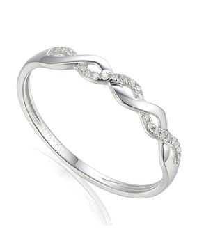 Lykka Elegance Aalto valkokultatimanttisormus 0,06 ct