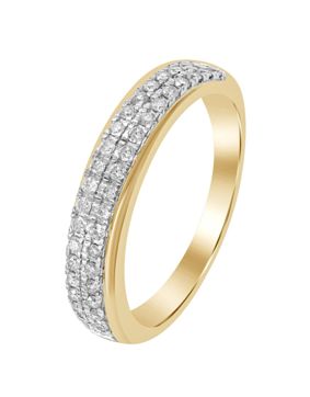 Kaksirivitimanttisormus keltakulta 0,27 ct