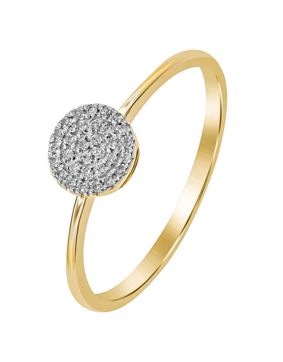 Lykka Elegance pavè keltakulta timanttisormus 0,08 ct