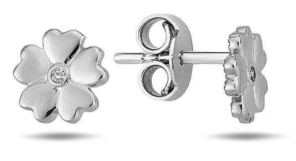 Lykka Symbols hopeakorvakorut kukka 7 mm