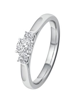 Lykka Elegance kolmikivinen timanttisormus valkokulta 0,33 ct