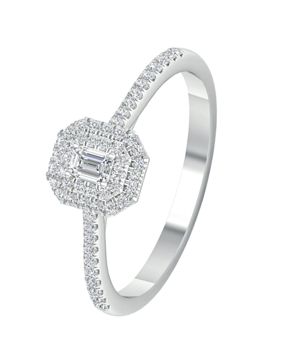 Lykka Elegance halo katedraali timanttisormus 0,33 ct