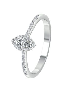Lykka Elegance markiisi sivukivellinen timanttisormus katedraali 0,25 ct
