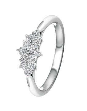 Lykka Elegance monikivinen timanttisormus valkokulta 0,33 ct