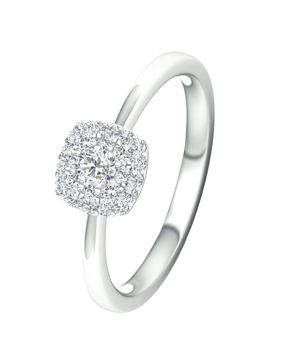 Lykka Elegance halo-timanttisormus valkokulta 0,33 ct